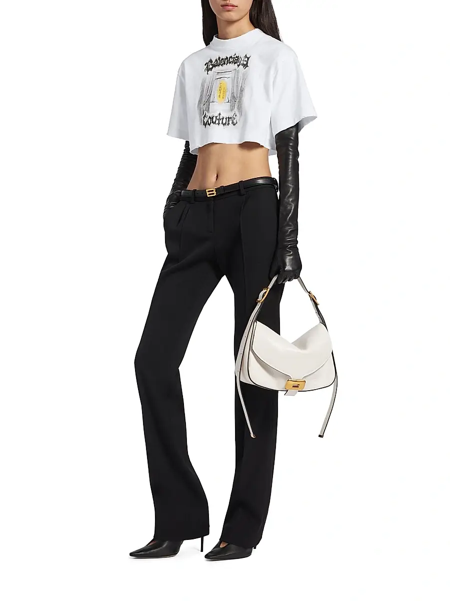 Balenciaga Women's Salon De Couture Cropped T-Shirt | Thumbnail 5