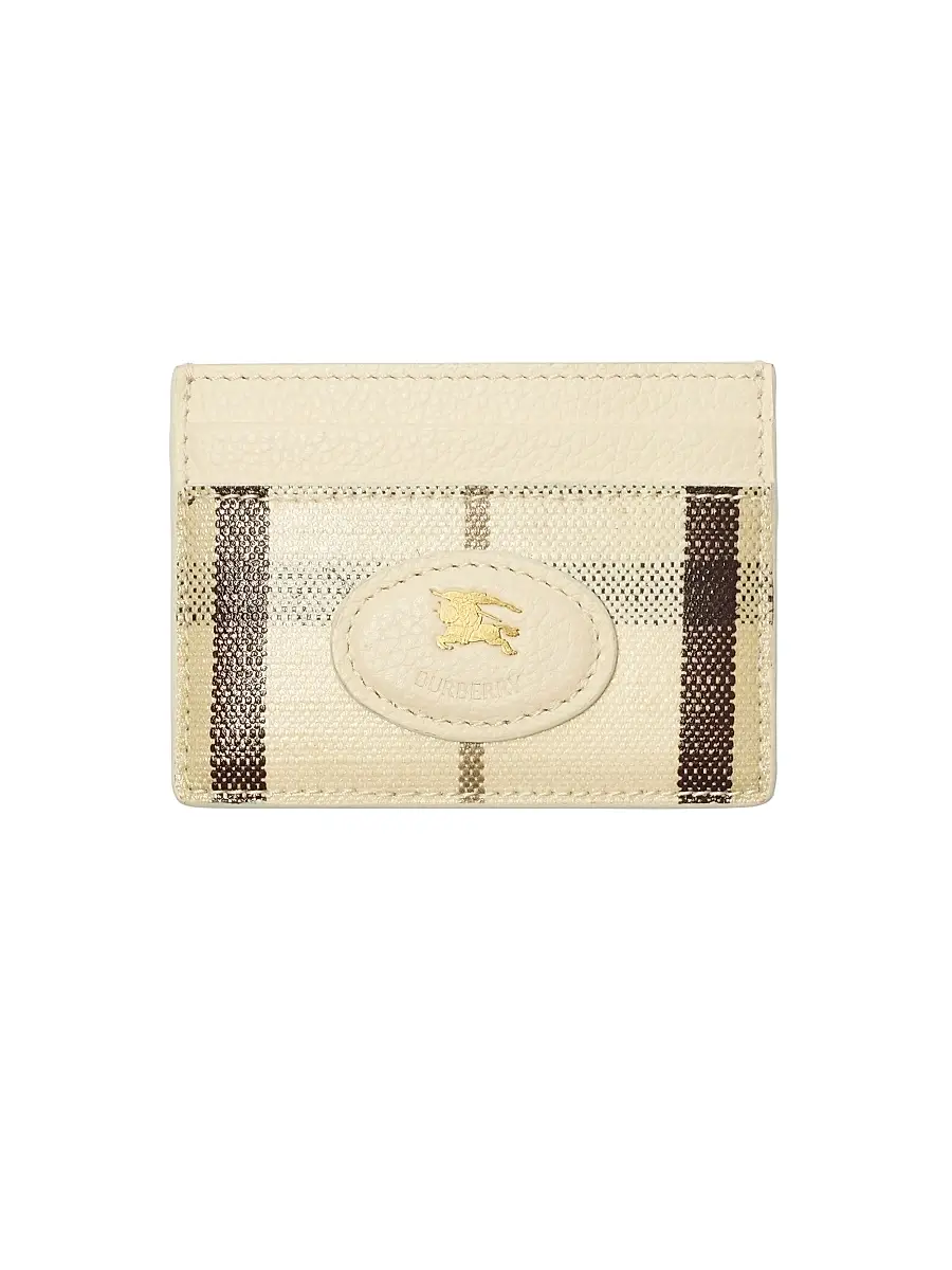 Burberry Women's Highlands Check Card Case - Light Beige | Image 1 Burberry Women's Highlands Check Card Case - Light Beige | Image 1