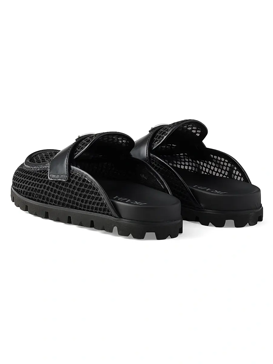 Prada Women's Mesh Fabric Mules - Black | Thumbnail 3 Prada Women's Mesh Fabric Mules - Black | Thumbnail 3