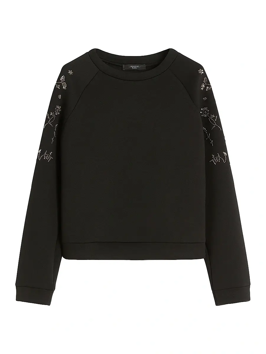 Weekend Max Mara Women's Embroidered Scuba Jersey Sweatshirt - Black | Image 1 Weekend Max Mara Women's Embroidered Scuba Jersey Sweatshirt - Black | Image 1