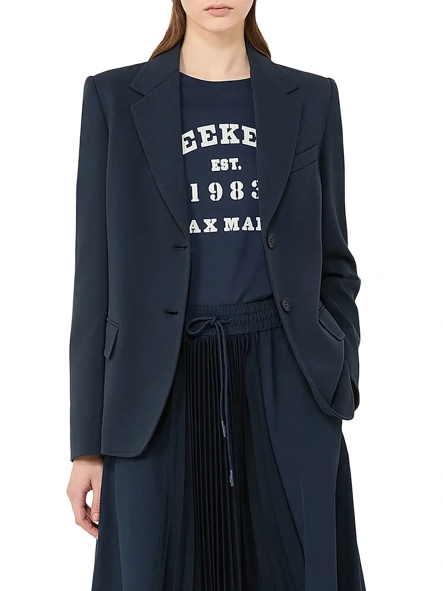 Weekend Max Mara Women's Cotton Jersey Blazer - Navy | Thumbnail 3 Weekend Max Mara Women's Cotton Jersey Blazer - Navy | Thumbnail 3