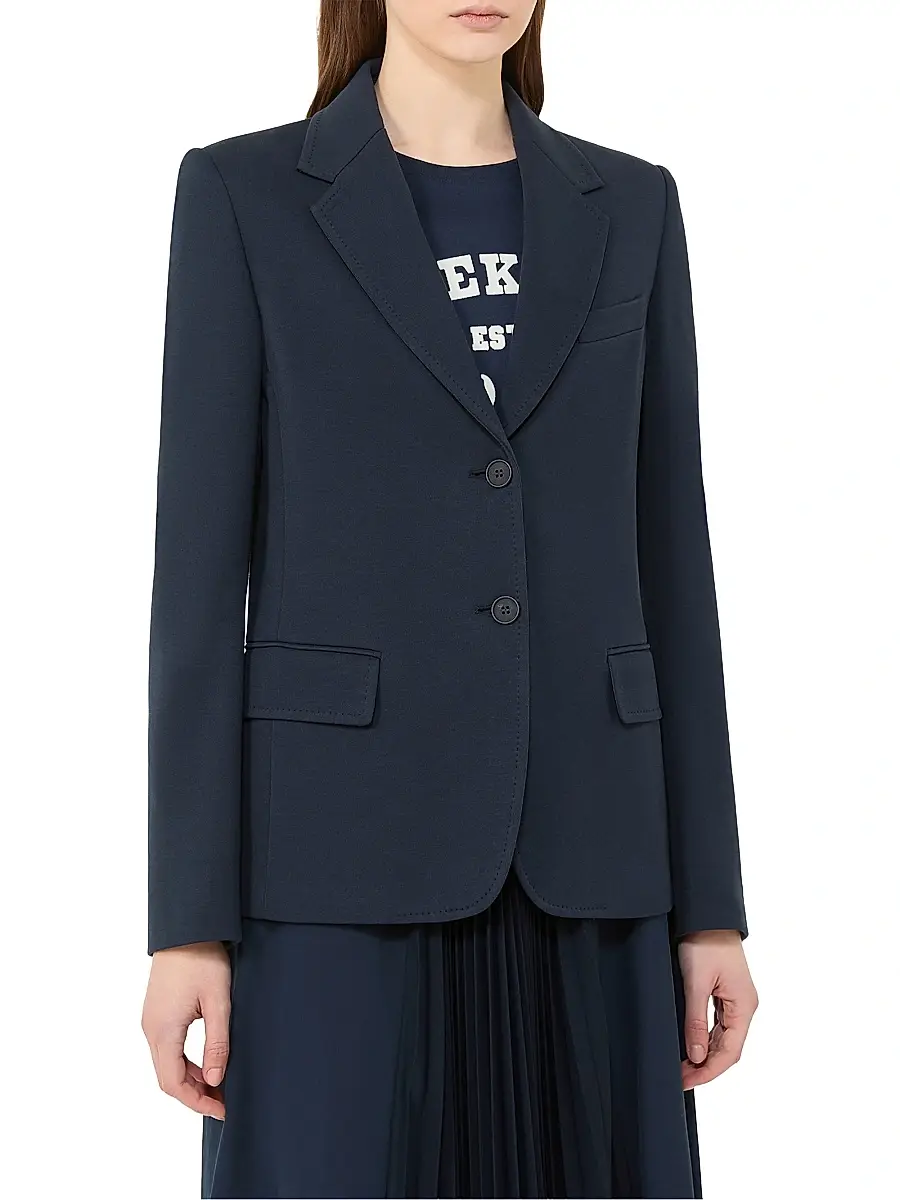 Weekend Max Mara Women's Cotton Jersey Blazer - Navy | Thumbnail 4 Weekend Max Mara Women's Cotton Jersey Blazer - Navy | Thumbnail 4