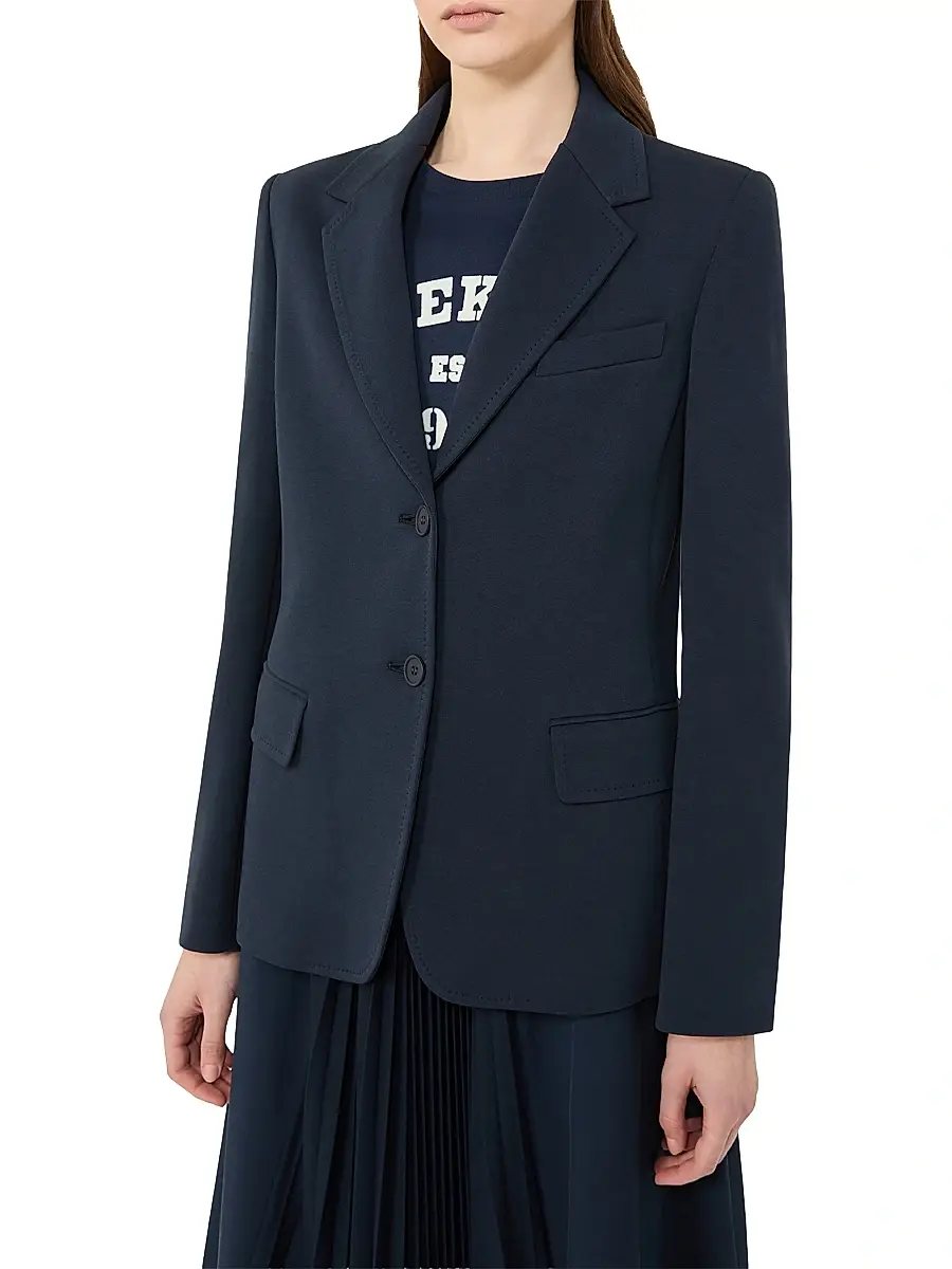 Weekend Max Mara Women's Cotton Jersey Blazer - Navy | Thumbnail 5 Weekend Max Mara Women's Cotton Jersey Blazer - Navy | Thumbnail 5