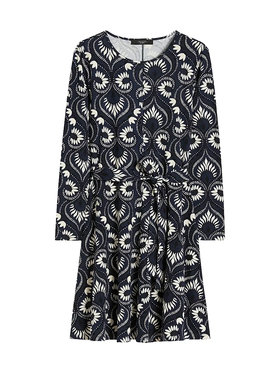 Weekend Max Mara Women's Printed Jersey Dress - Navy | Image 1 Weekend Max Mara Women's Printed Jersey Dress - Navy | Image 1