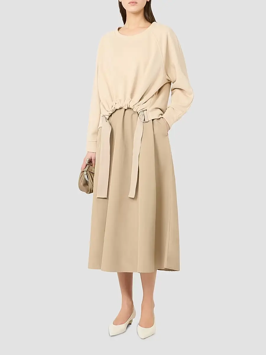 Weekend Max Mara Women's Technical Fabric and Cotton Dress - Hazelnut Brown | Thumbnail 2