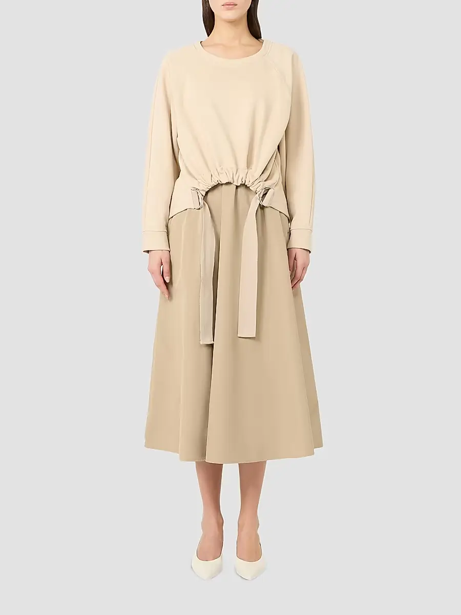 Weekend Max Mara Women's Technical Fabric and Cotton Dress - Hazelnut Brown | Thumbnail 3