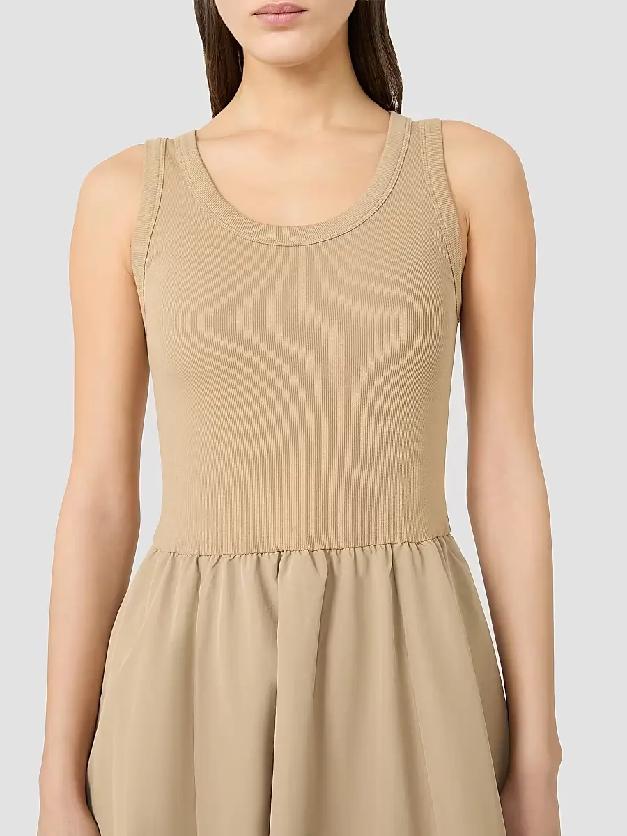 Weekend Max Mara Women's Technical Fabric and Cotton Dress - Hazelnut Brown | Thumbnail 5