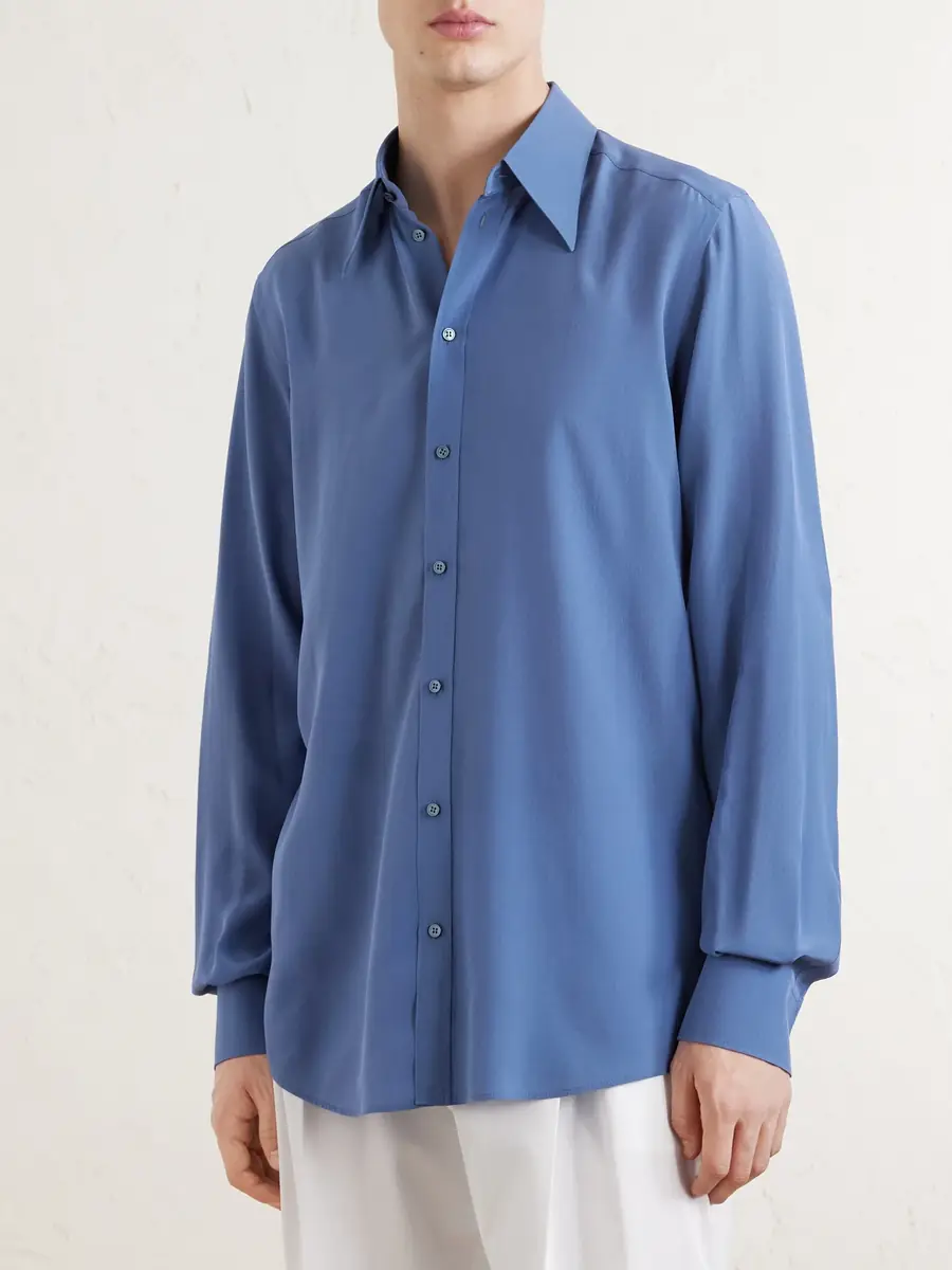 Dolce & Gabbana Silk Oxford Shirt - Men | Thumbnail 3