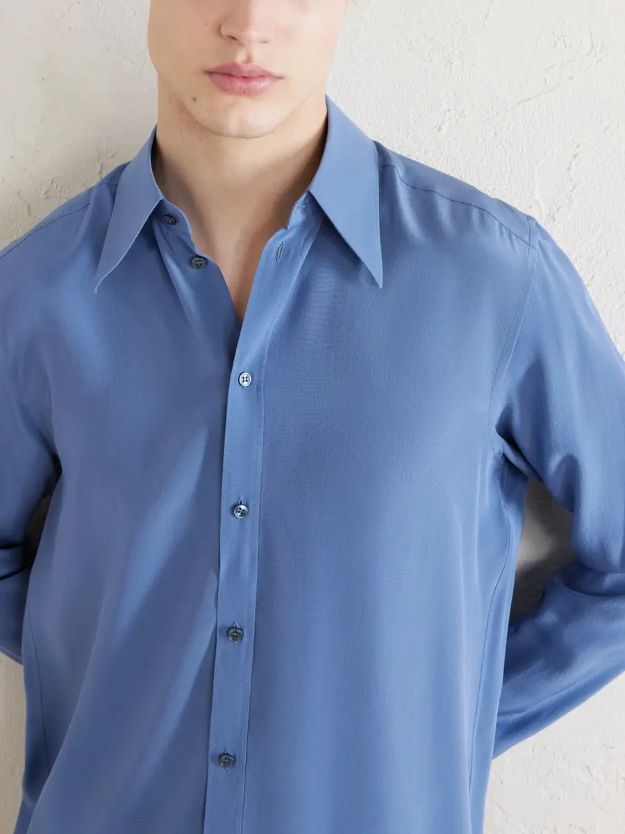 Dolce & Gabbana Silk Oxford Shirt - Men | Thumbnail 4