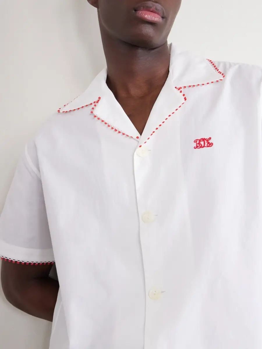 BODE Redbud Camp-Collar Logo-Embroidered Cotton Shirt - Men | Thumbnail 5