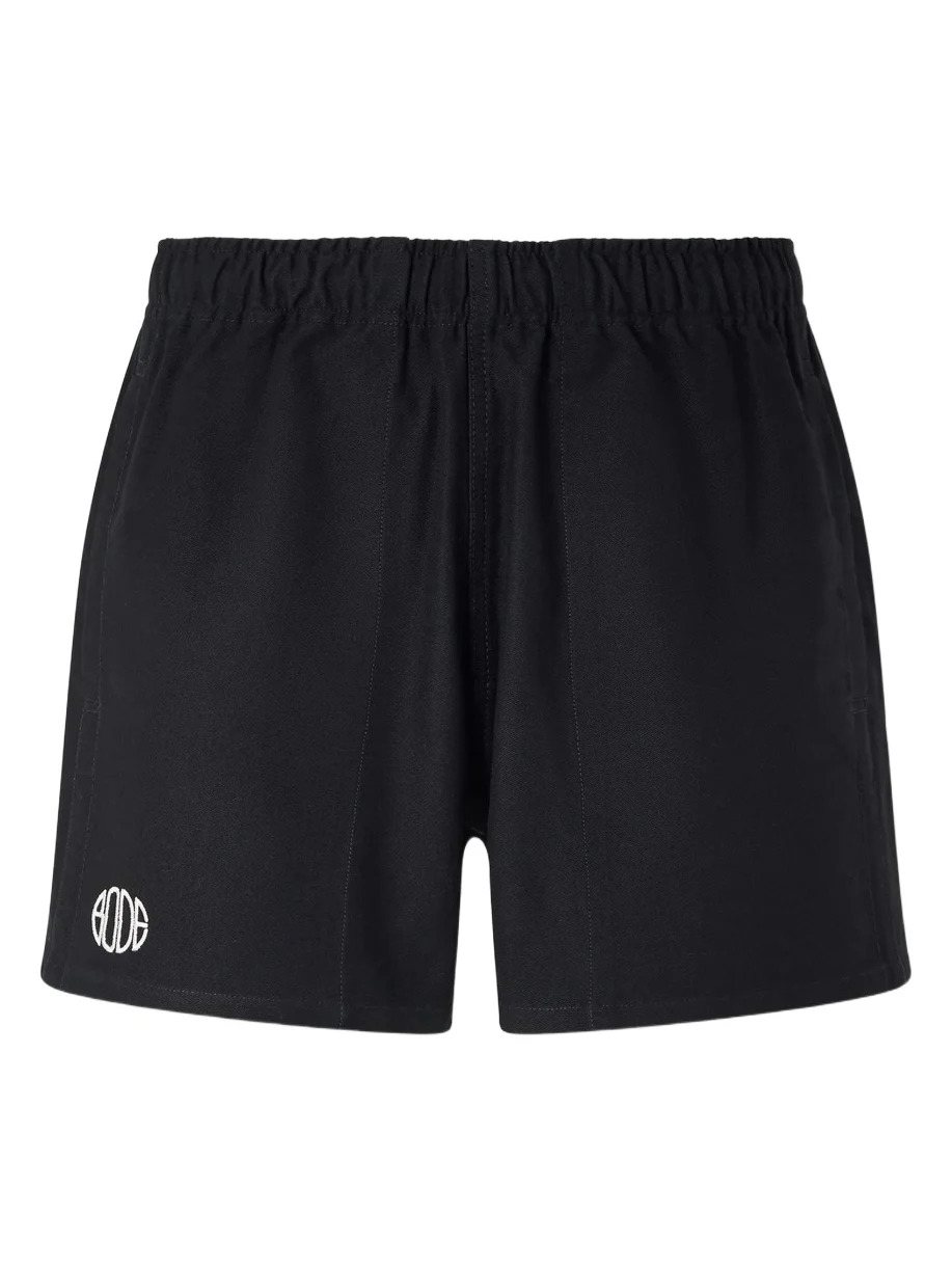 BODE Field Straight-Leg Logo-Embroidered Cotton-Twill Shorts - Men