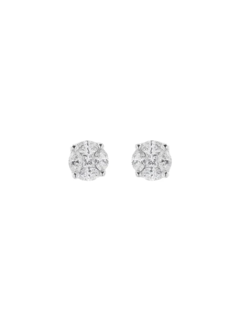 1.88ct Diamond 18K Gold Illusion Stud Earrings 1.88ct Diamond 18K Gold Illusion Stud Earrings