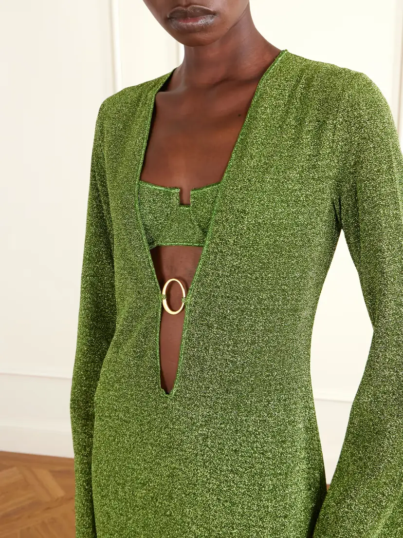 Oséree Lumière Metallic Stretch-knit Kaftan | Thumbnail 4 Oséree Lumière Metallic Stretch-knit Kaftan | Thumbnail 4
