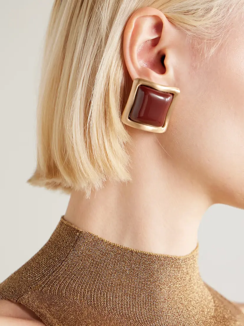 Cult Gaia Suni Gold-tone And Resin Earrings | Thumbnail 2