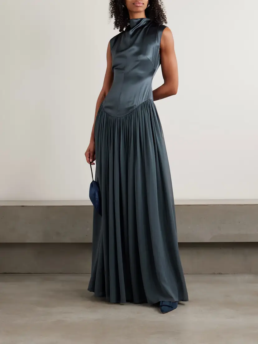 Tove Sabi Gathered Silk-satin And -chiffon Gown | Thumbnail 2