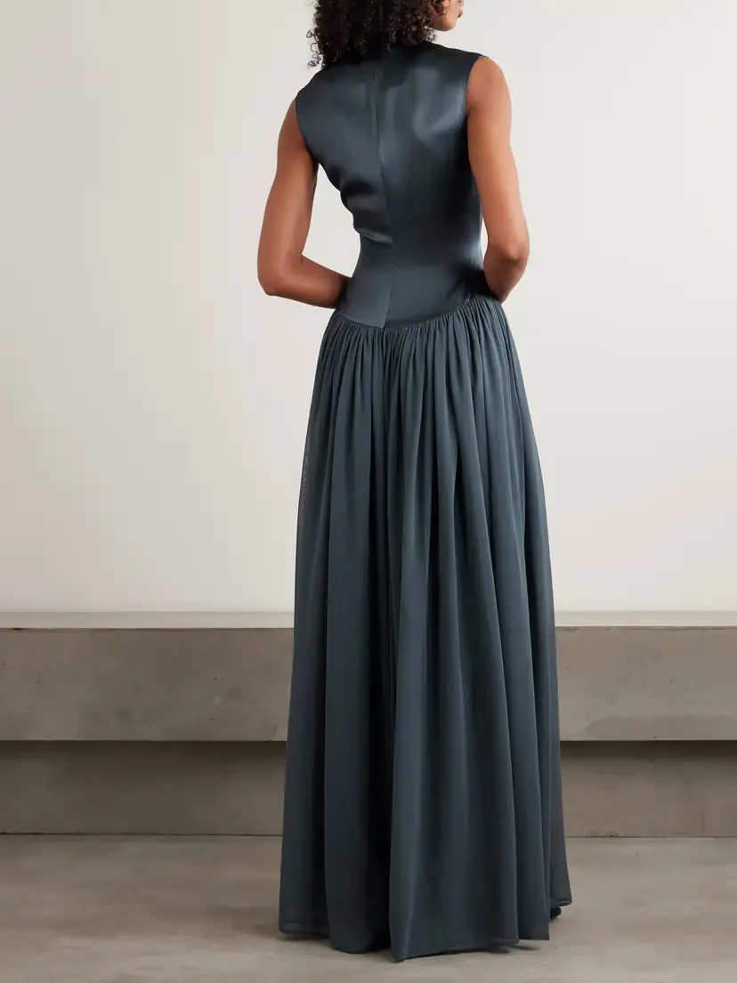 Tove Sabi Gathered Silk-satin And -chiffon Gown | Thumbnail 3