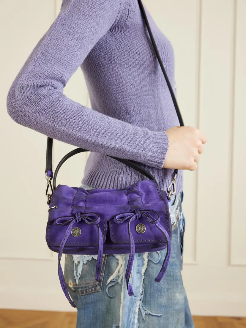 Acne Studios Micro Distressed Suede Shoulder Bag | Thumbnail 2 Acne Studios Micro Distressed Suede Shoulder Bag | Thumbnail 2
