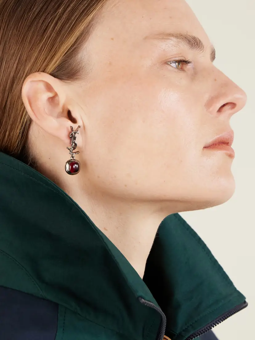 Saint Laurent Cassandre Pampille Silver-tone And Resin Earrings | Thumbnail 2 Saint Laurent Cassandre Pampille Silver-tone And Resin Earrings | Thumbnail 2