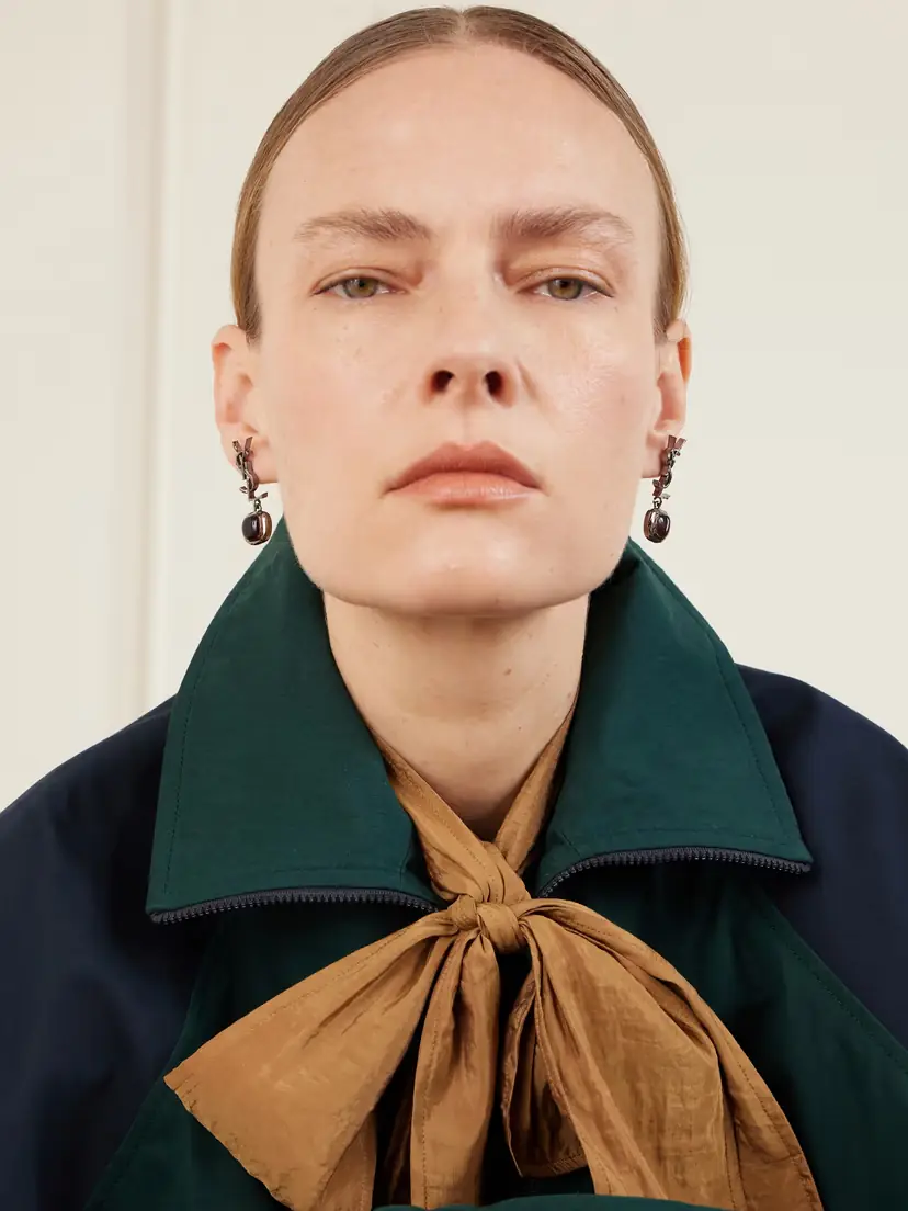 Saint Laurent Cassandre Pampille Silver-tone And Resin Earrings | Thumbnail 4 Saint Laurent Cassandre Pampille Silver-tone And Resin Earrings | Thumbnail 4