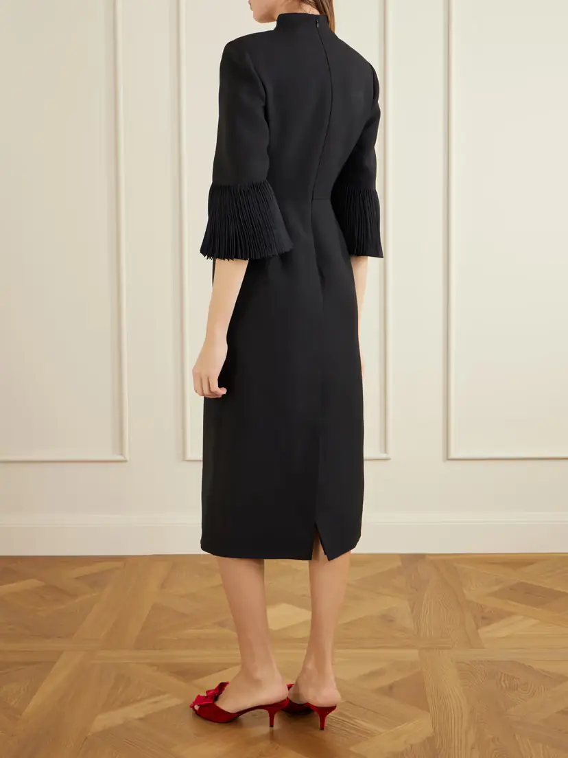 Valentino Garavani Wool And Silk-blend Crepe Midi Dress | Thumbnail 3 Valentino Garavani Wool And Silk-blend Crepe Midi Dress | Thumbnail 3