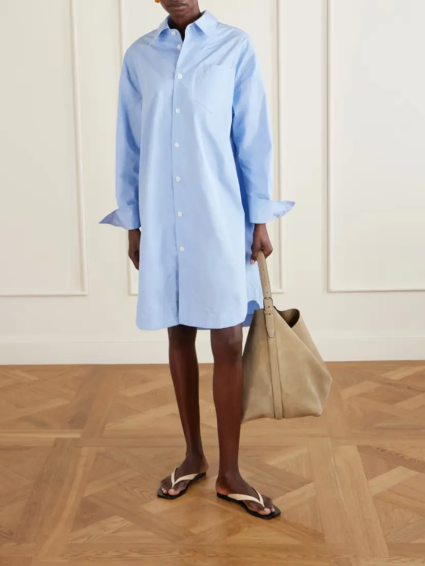 AMI PARIS Embossed Cotton-poplin Shirt Dress | Thumbnail 2