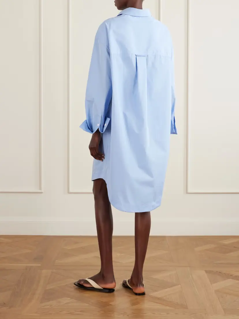 AMI PARIS Embossed Cotton-poplin Shirt Dress | Thumbnail 3