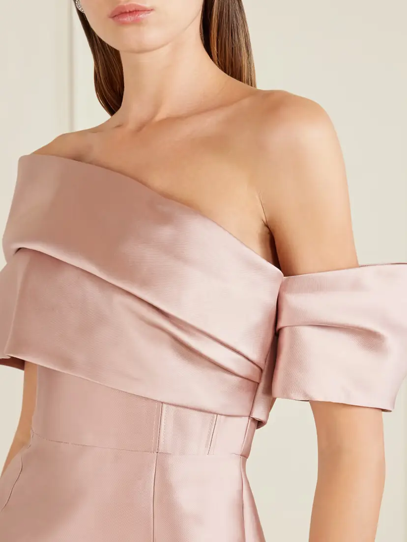 Solace London Mirla Off-the-shoulder Faille Midi Dress | Thumbnail 3