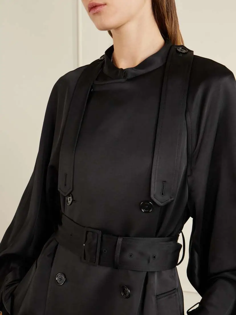 TOTEME Double-breasted Draped Satin Trench Coat | Thumbnail 6 TOTEME Double-breasted Draped Satin Trench Coat | Thumbnail 6