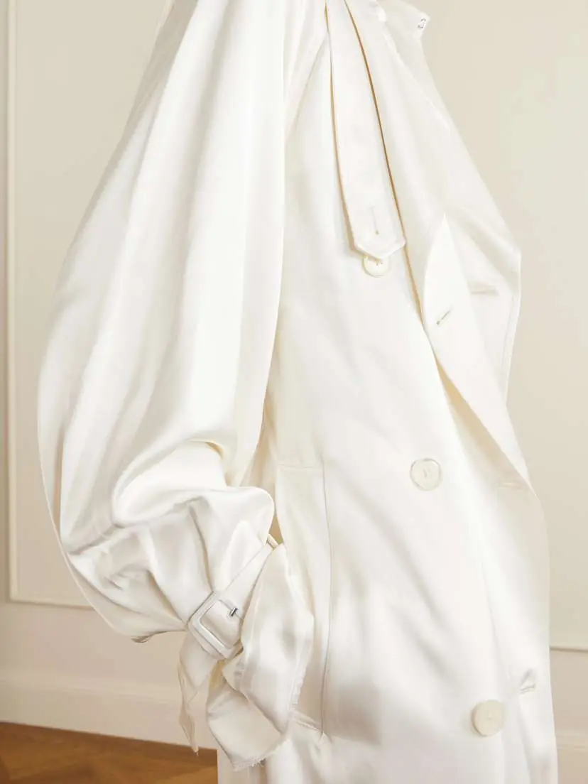 TOTEME Double-breasted Draped Satin Trench Coat | Thumbnail 5 TOTEME Double-breasted Draped Satin Trench Coat | Thumbnail 5