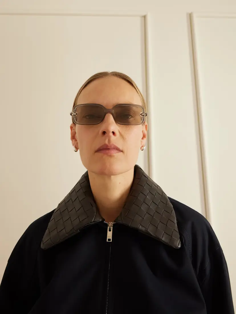 Bottega Veneta Eyewear Knot Rectangular-frame Acetate And Silver-tone Sunglasses | Thumbnail 2