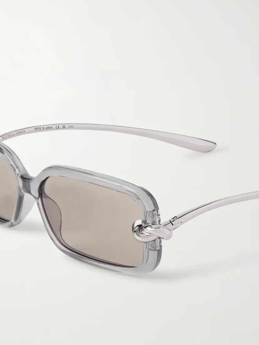 Bottega Veneta Eyewear Knot Rectangular-frame Acetate And Silver-tone Sunglasses | Thumbnail 5