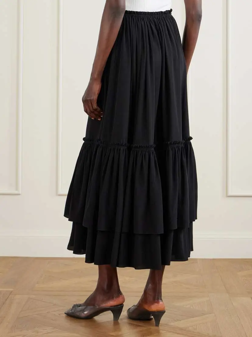 Chloé Tiered Silk Crepe De Chine Maxi Skirt | Thumbnail 4