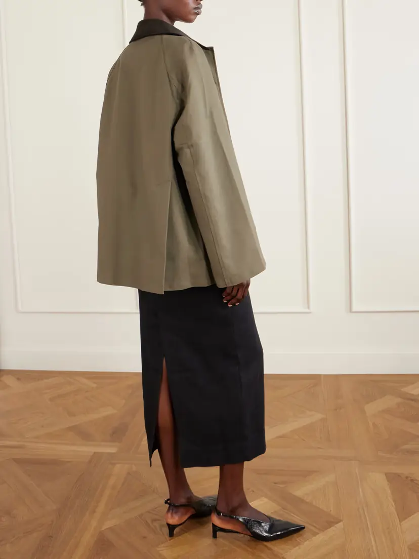 TOTEME Corduroy-trimmed Cotton-gabardine Coat | Thumbnail 3
