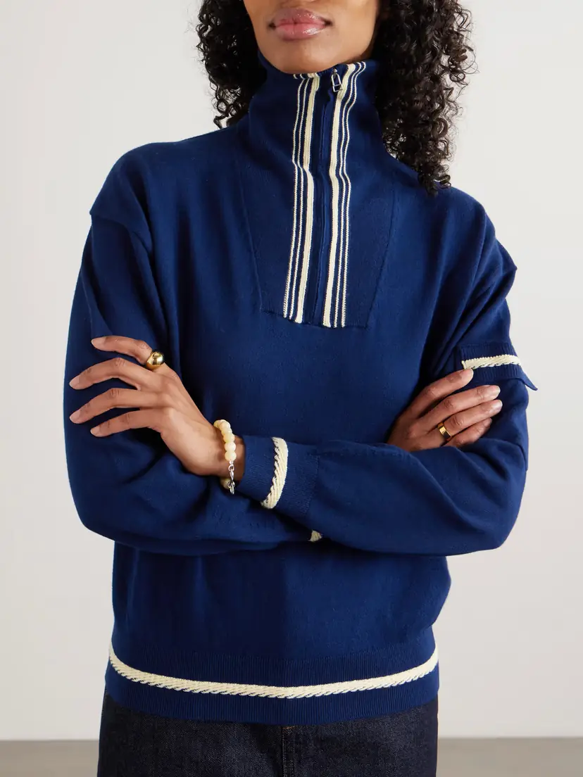 Guest In Residence Jib Striped Cotton And Cashmere-blend Turtleneck Sweater | Thumbnail 3 Guest In Residence Jib Striped Cotton And Cashmere-blend Turtleneck Sweater | Thumbnail 3