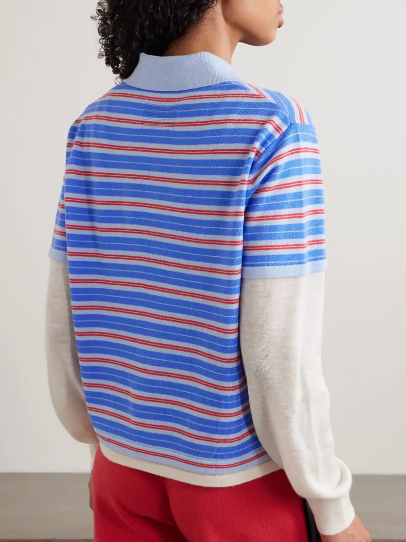 Guest In Residence Layered Striped Cashmere Polo Shirt | Thumbnail 3