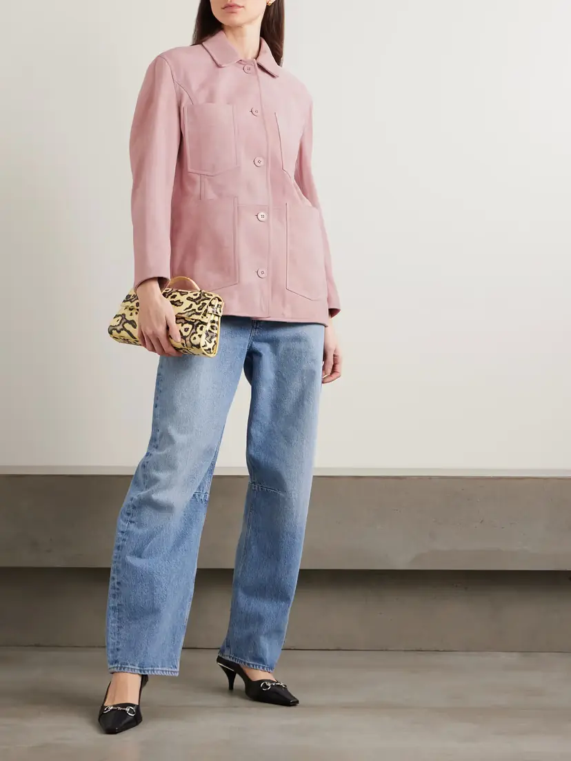 Nour Hammour Seleste Paneled Distressed Suede Jacket | Thumbnail 2