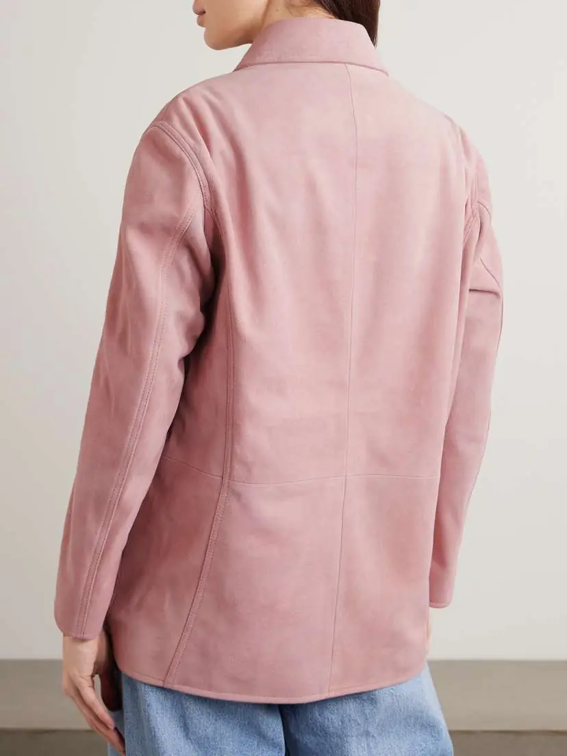 Nour Hammour Seleste Paneled Distressed Suede Jacket | Thumbnail 3