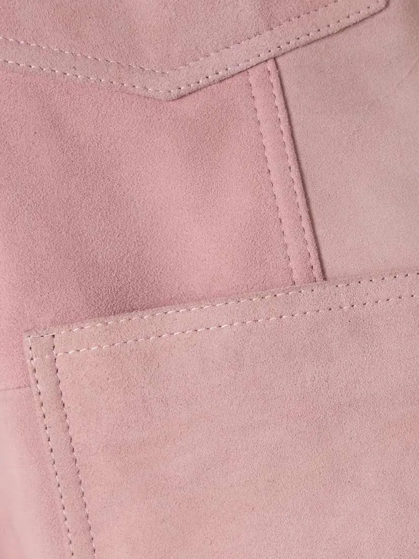 Nour Hammour Seleste Paneled Distressed Suede Jacket | Thumbnail 4