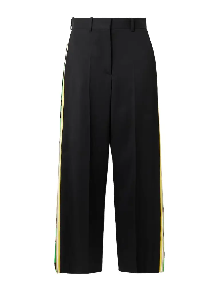 Striped Wool Straight-leg Pants