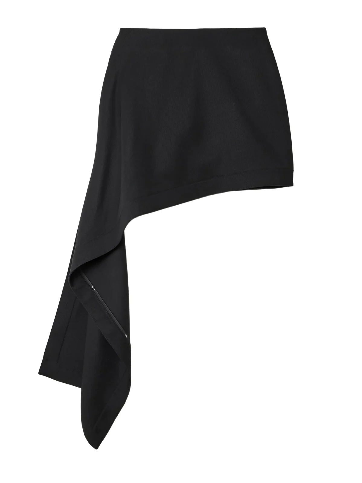 Asymmetric Wool-twill Mini Skirt