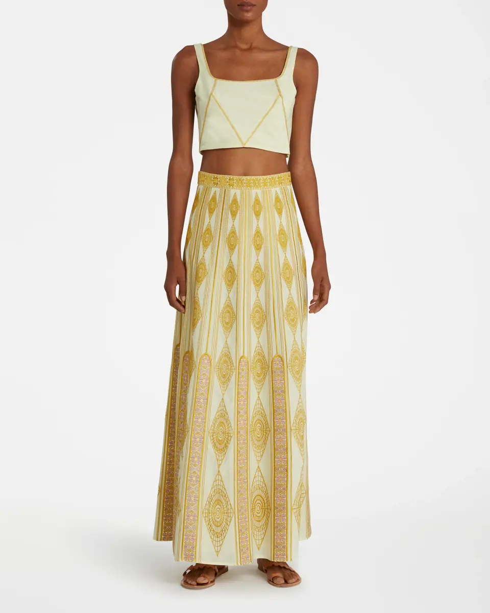 Emporio Sirenuse Cinderella Aztec Embroidery Sunny Lime | Thumbnail 3 Emporio Sirenuse Cinderella Aztec Embroidery Sunny Lime | Thumbnail 3