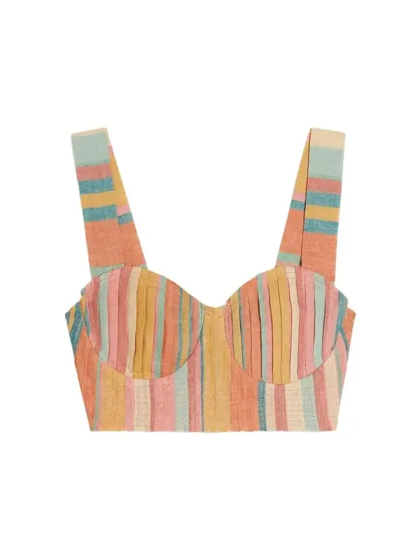Dalia Rainbow Stripe Linen Top Dalia Rainbow Stripe Linen Top