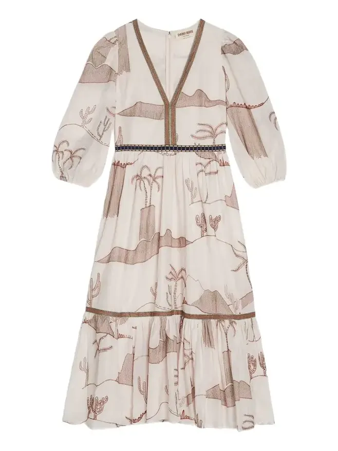 Loretta Dress with Desert Embroidery Loretta Dress with Desert Embroidery