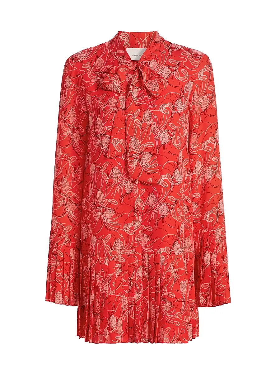 Cinq à Sept Women's Alinda Botanical Floral Mini Shirtdress - Bisou Multi | Image 1 Cinq à Sept Women's Alinda Botanical Floral Mini Shirtdress - Bisou Multi | Image 1