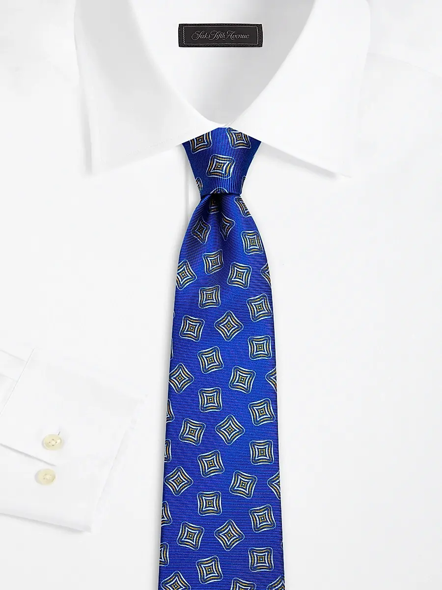 Kiton Men's Diagonal Geometric-Print Silk Tie | Thumbnail 2 Kiton Men's Diagonal Geometric-Print Silk Tie | Thumbnail 2