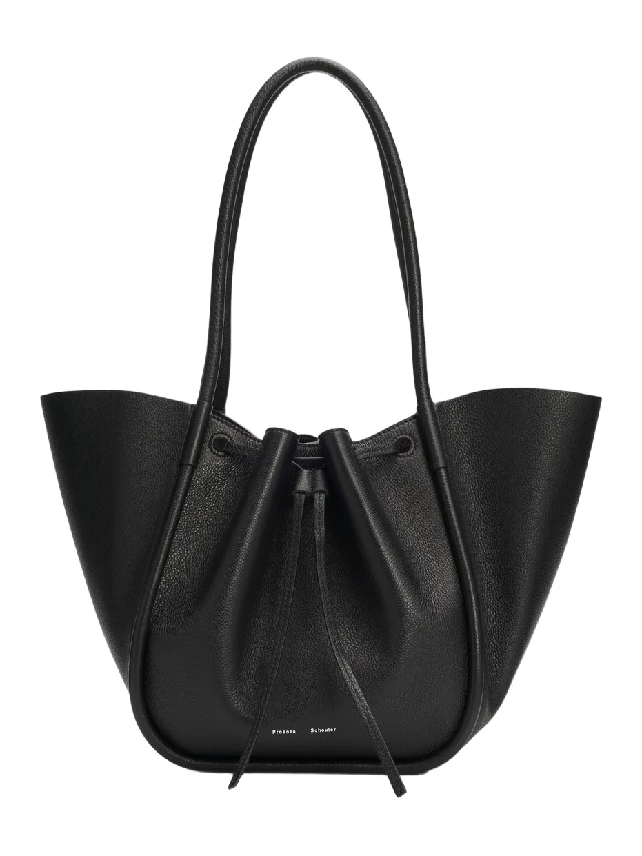 Women's Large Ruched Leather Tote Bag