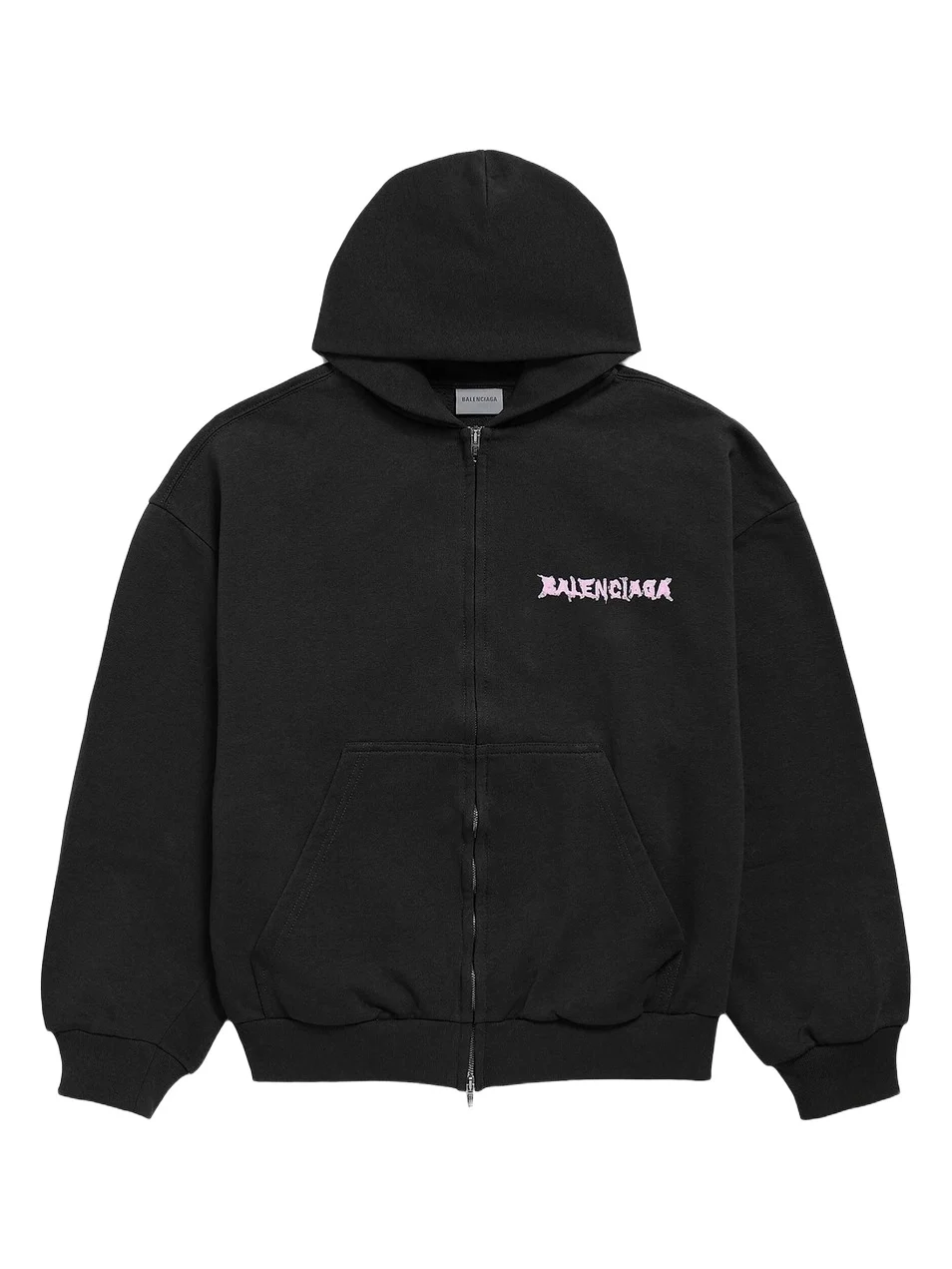 Balenciaga Men's DIY Back Zip-Up Regular Fit Hoodie