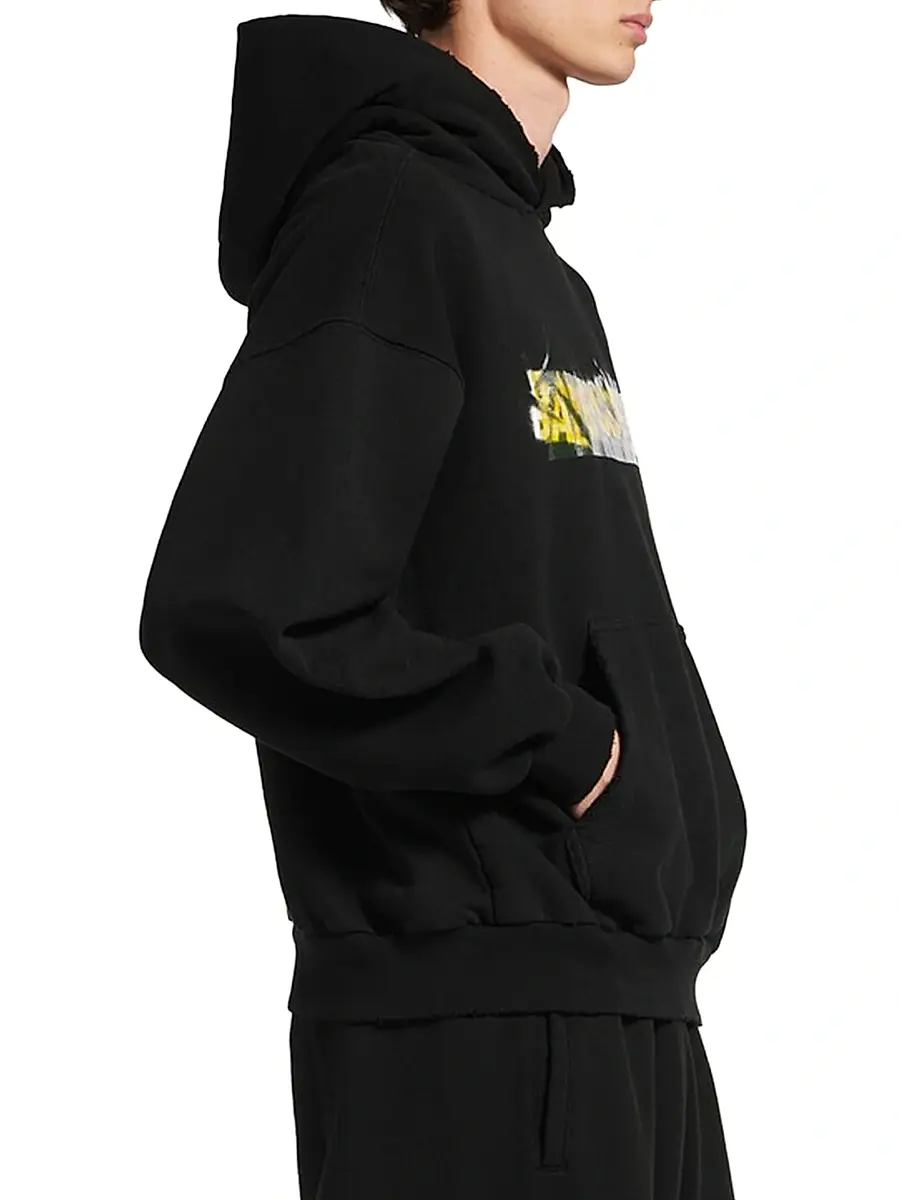 Balenciaga Men's Messy Spray Medium Fit Hoodie | Thumbnail 4 Balenciaga Men's Messy Spray Medium Fit Hoodie | Thumbnail 4
