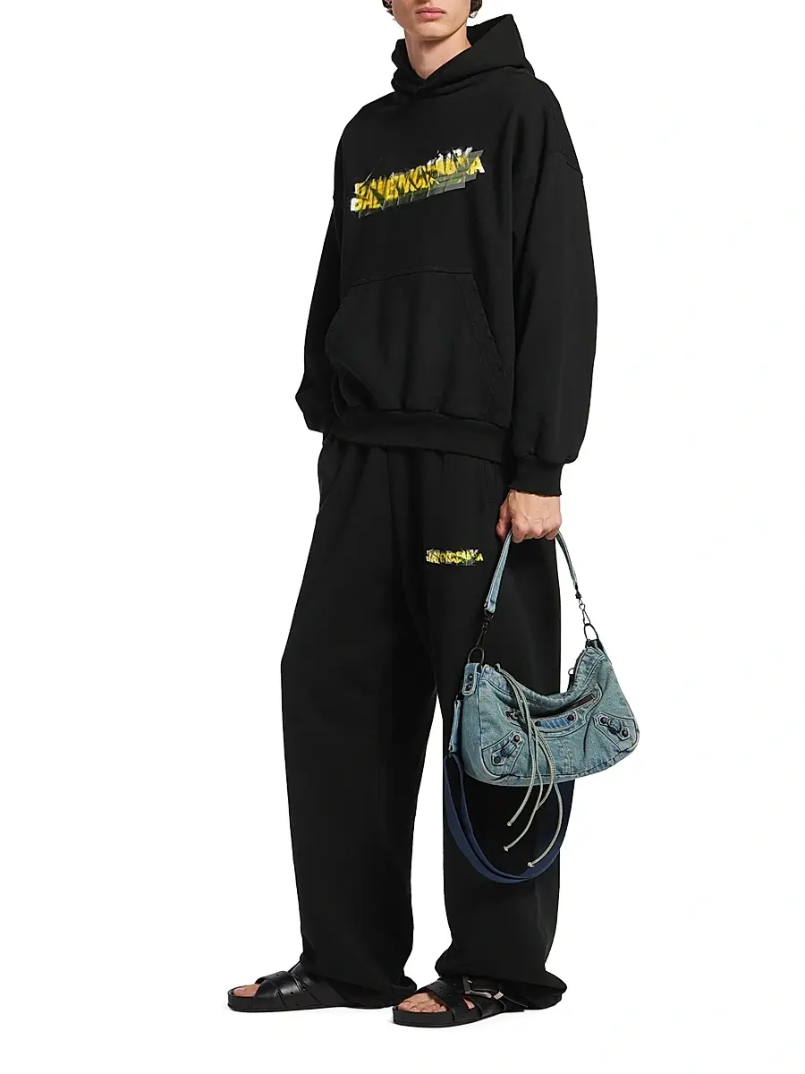 Balenciaga Men's Messy Spray Medium Fit Hoodie | Thumbnail 6 Balenciaga Men's Messy Spray Medium Fit Hoodie | Thumbnail 6
