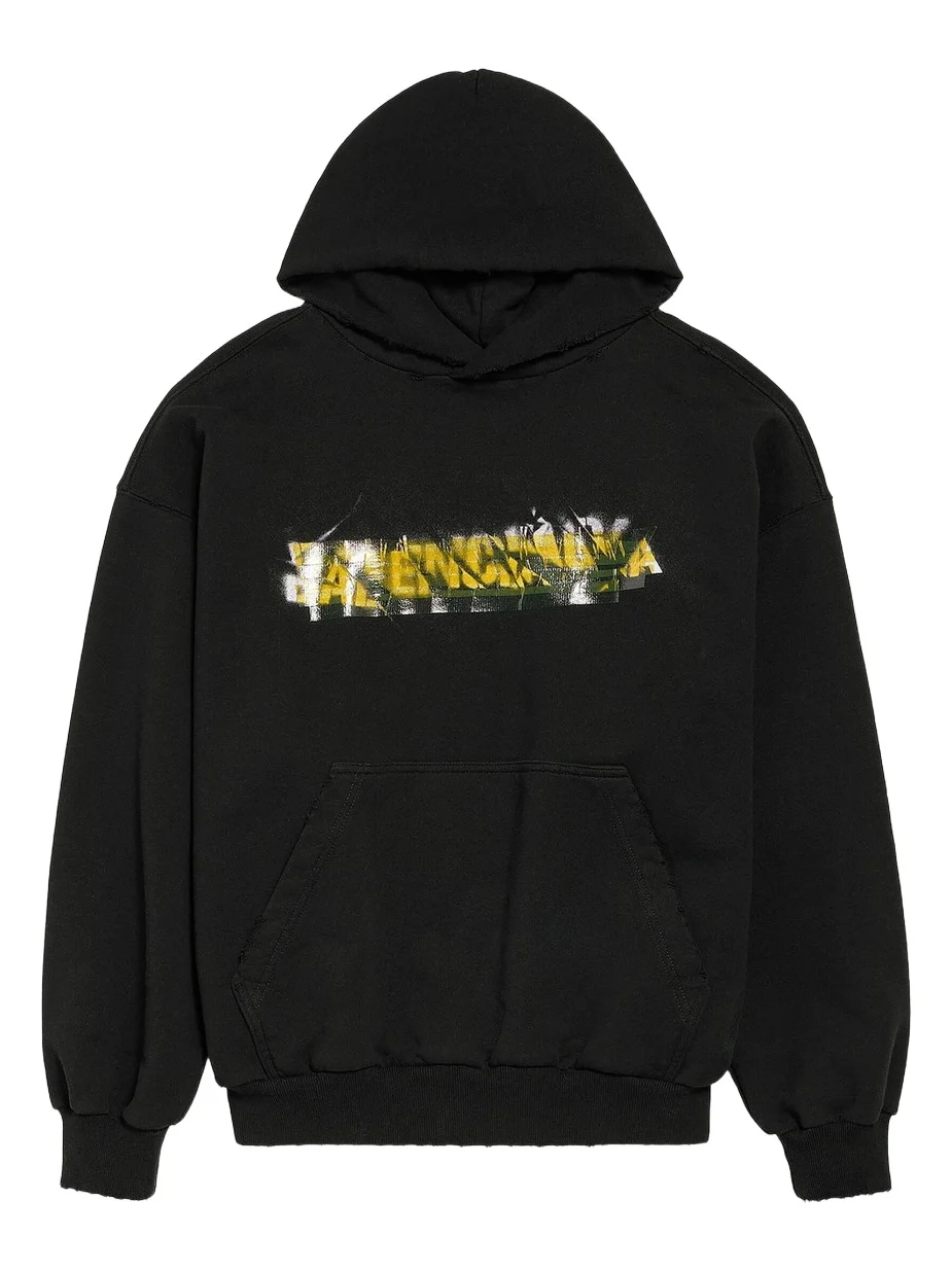 Balenciaga Men's Messy Spray Medium Fit Hoodie